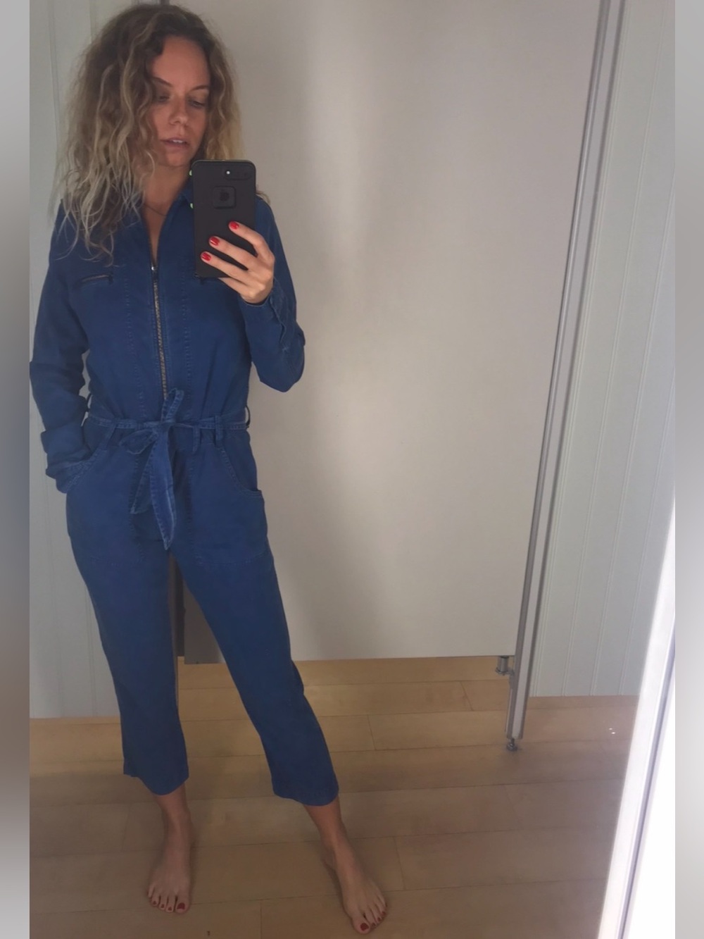 Hudson Albury Blue Twill Utility Jumpsuit Size Small